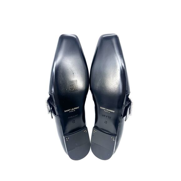 NIB Saint Laurent Tristan Loafers EU 42 US 9 Crystal Black Patent Leather $1,390 main image 4